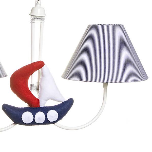 Imagem de Lustre 2L Simples Com 2 Barcos Náutico Quarto Bebê Infantil