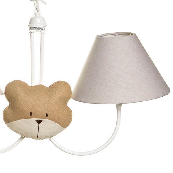 Imagem de Lustre 2L Simples Com 2 Caras De Urso Quarto Bebê Infantil