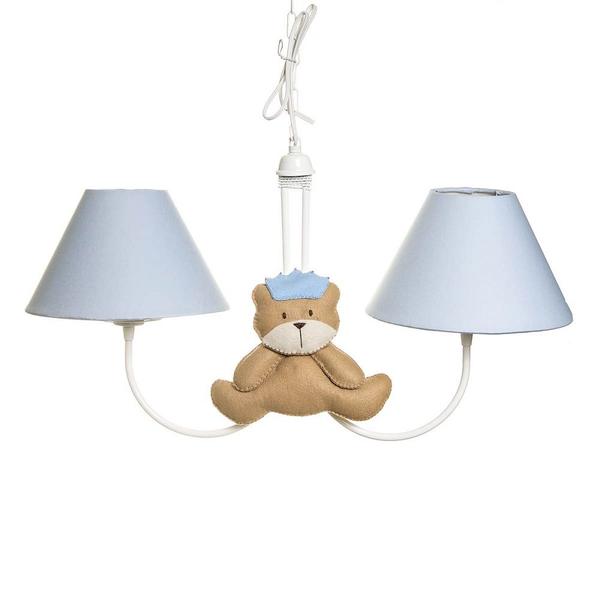 Imagem de Lustre 2L Simples Com 2 Ursos Príncipes Quarto Bebê Infantil