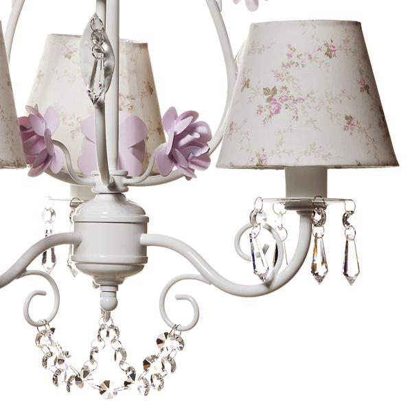 Lustre 3L Garden Rosa Quarto Bebê Infantil Menina - Potinho de mel Imagem de Lustre 3L Garden Rosa Quarto Bebê Infantil Menina
