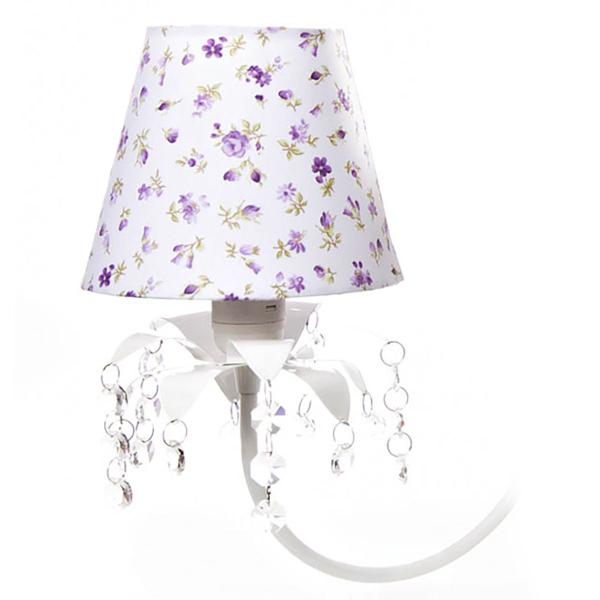 Lustre 3L Primavera Cristais 2 Flores G Lilás Bebê Infantil - Potinho de mel Imagem de Lustre 3L Primavera Cristais 2 Flores G Lilás Bebê Infantil