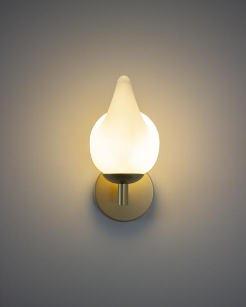 Imagem de Lustre Arandela Angel Dourado Vidro Fosco LT010WH Starlux