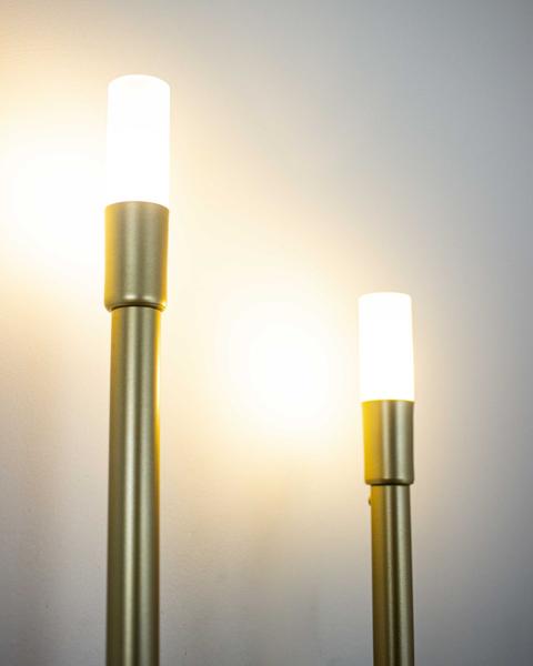 Imagem de Lustre Arandela Bengala Tubo Difusor Acrílico Dourado 165