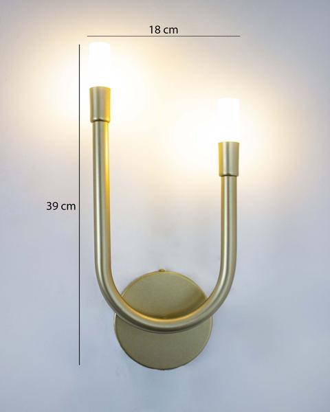 Imagem de Lustre Arandela Bengala Tubo Difusor Acrílico Dourado 165