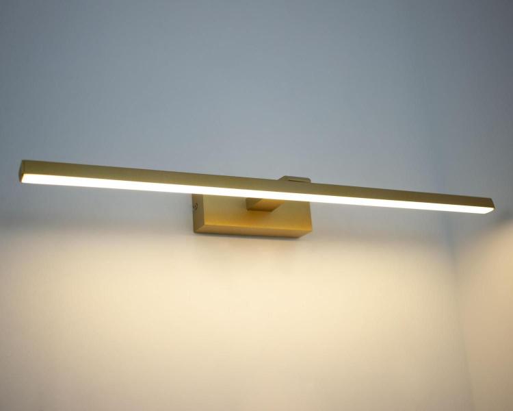 Imagem de Lustre Arandela Dourado Fosco Para Quadro Espelho 45cm com Led 6w 3000K