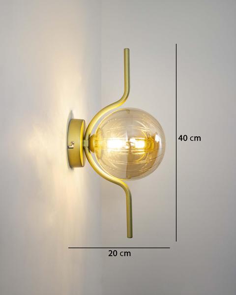 Imagem de Lustre Arandela Malu Bola Globo Âmbar Dourado ZR129AGD Starlux