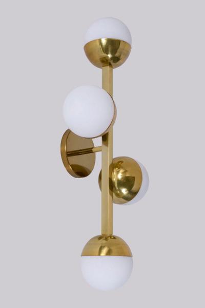 Imagem de Lustre Arandela Quatro Bolas Globo 12cm Dourado 222/4