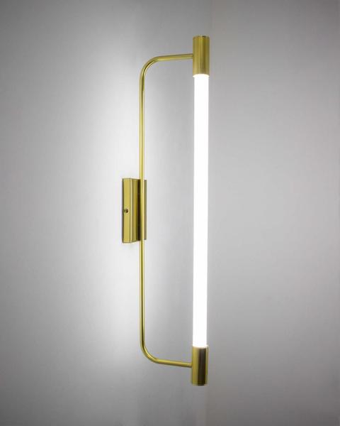 Imagem de Lustre Arandela Slim Tubular T8 65cm Dourada 295