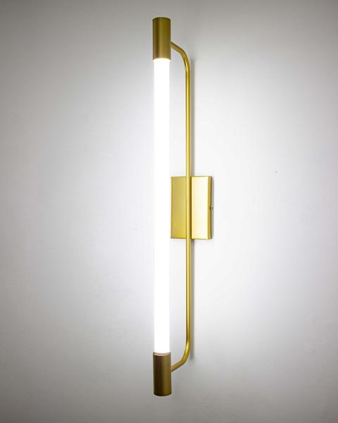 Imagem de Lustre Arandela Slim Tubular T8 65cm Dourado Fosco 295