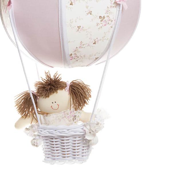 Imagem de Lustre Balão Bolinha Rosa Quarto Bebê Infantil Menina