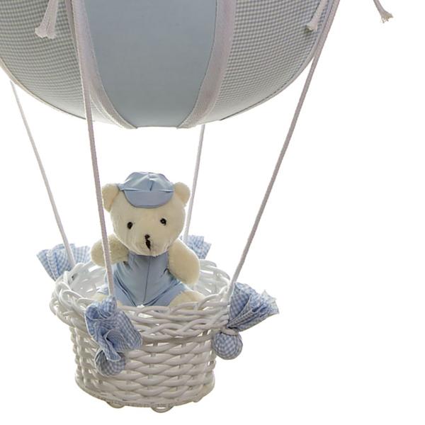 Imagem de Lustre Balão Bolinha Urso Azul Quarto Bebê Infantil Menino