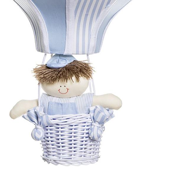 Imagem de Lustre Balão Grande Azul Com Boneco Quarto Bebê Infantil Menino