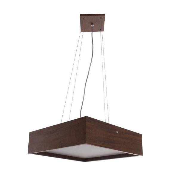 Imagem de Lustre Bonadri Wood Quadrado 25Cm Pendente Madeira Imbuia