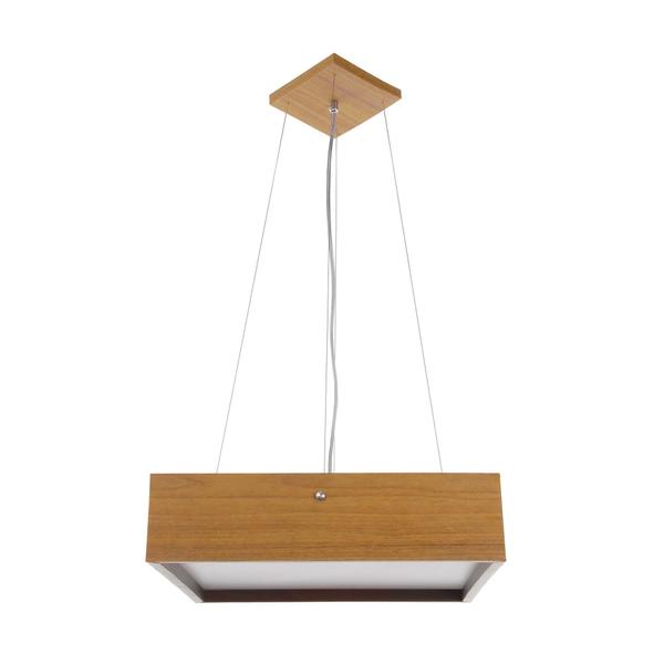 Imagem de Lustre Bonadri Wood Quadrado 30Cm Pendente Madeira Freijó