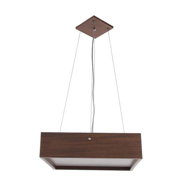 Imagem de Lustre Bonadri Wood Quadrado 30Cm Pendente Madeira Imbuia