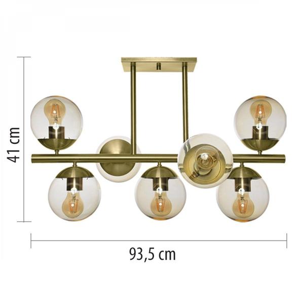 Imagem de Lustre Bronze Vidro Âmbar Infinitylux