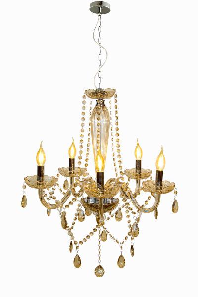 Imagem de Lustre Candelabro Champagne Baronesa 5 Lâmpadas Avant E14