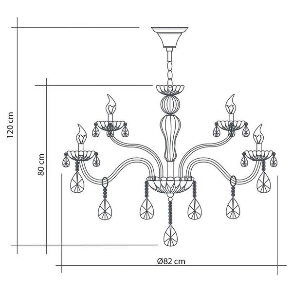 Imagem de Lustre Candelabro Cristal Legítimo Maria Tereza Nice 12 Lâmpadas E14