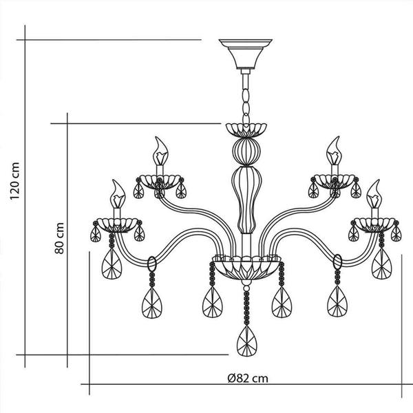 Imagem de Lustre Candelabro Cristal Legítimo Maria Tereza Nice 12 Lâmpadas E14