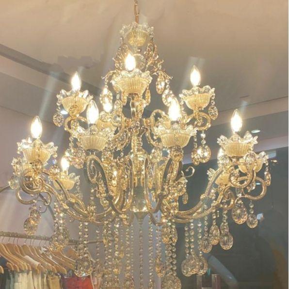 Imagem de Lustre Candelabro de Cristal Luxuoso Maria Tereza de 15 Braços 110/220v