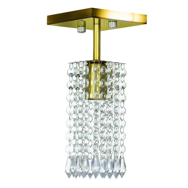 Imagem de Lustre Clearcrillic Cristal Acrílico Quadrado Dourado Gold