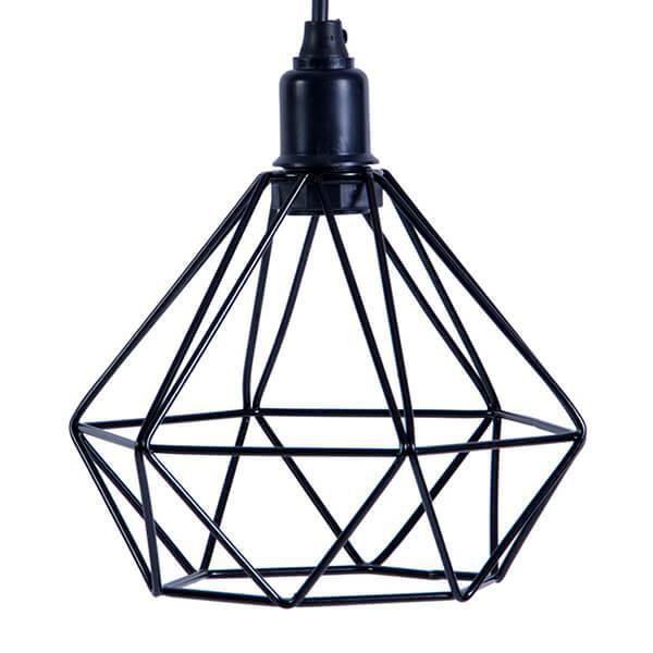 Imagem de Lustre Com 2 Pendentes Diamante - Preto