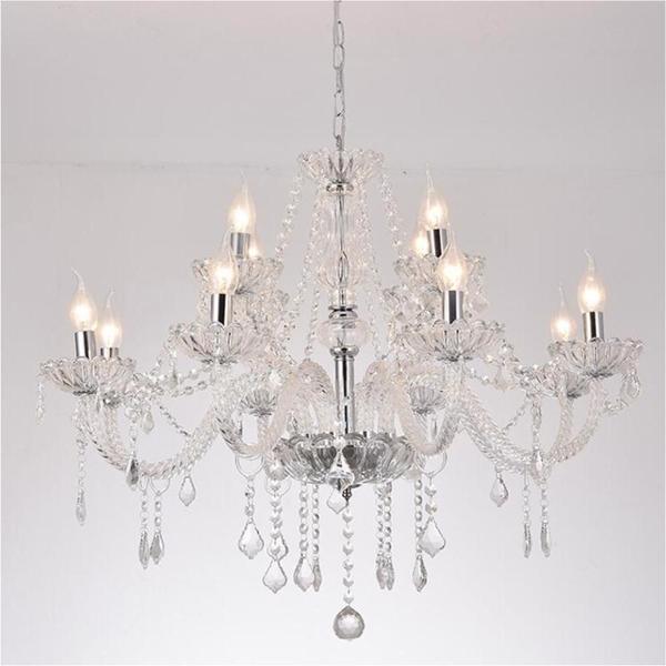 Imagem de Lustre Cristal Candelabro Transparente 12 Braços