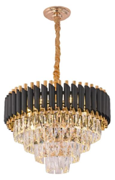 Imagem de Lustre Cristal Design Moderno Dourado e Preto - nitrolux