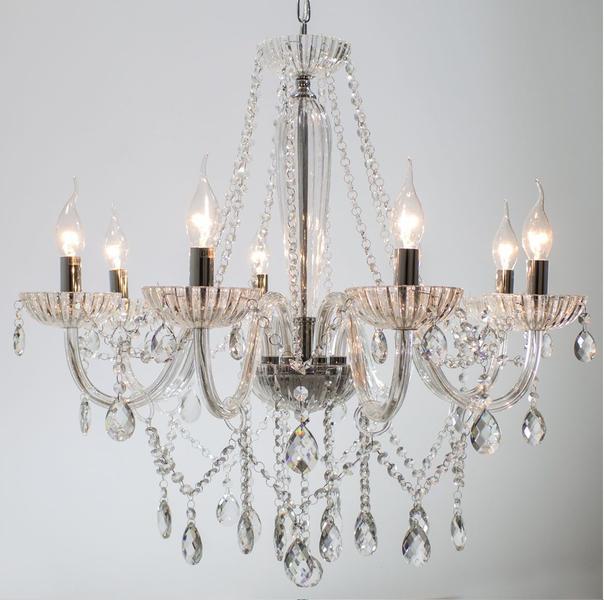 Imagem de Lustre Cristal K9 Anjou Bella Transparente 8 Braço JF018C + lâmpadas completo St756