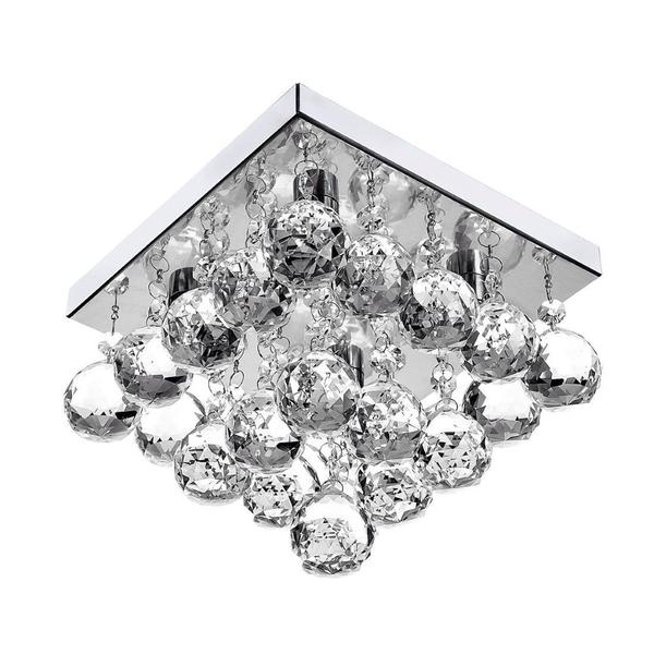 Imagem de Lustre Cristal Legitimo Classic Square 20x20 + Lampadas 3000