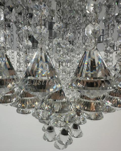 Imagem de Lustre Cristal Teto Design Sofisticado Lâmpadas Inclusas