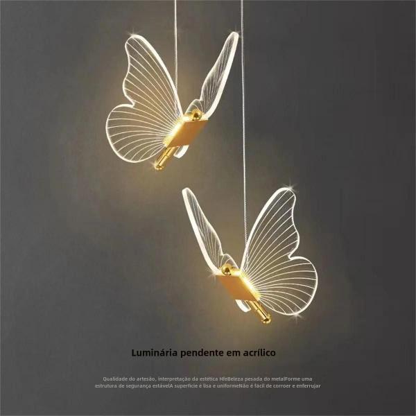 Lustre de Borboleta Moderno - Lâmpada de Acrílico para Quarto, Sala e Escritório Imagem de Lustre de Borboleta Moderno - Lâmpada de Acrílico para Quarto, Sala e Escritório
