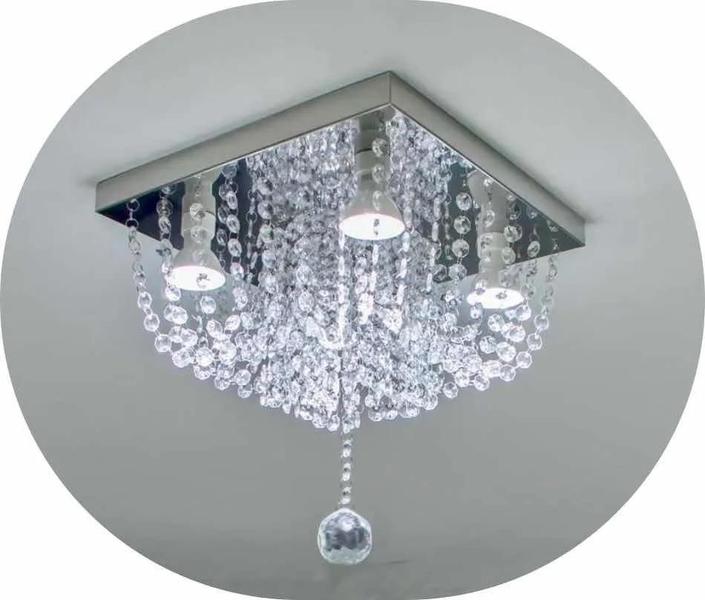 Imagem de Lustre De Cristal Acrilico 30x30 Arqueado Ja Vai Montado