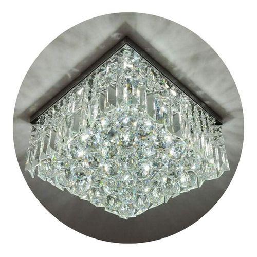 Imagem de Lustre de Cristal Acrílico 30x30 Para Sala de Estar e Jantar