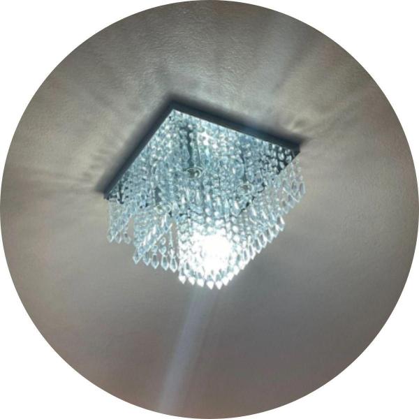 Imagem de Lustre De Cristal Acrílico 30X30 Para Sala E Quarto Com Led