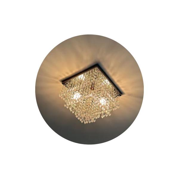 Imagem de Lustre de Cristal Acrílico 30x30 Para Sala e Quarto Com LED