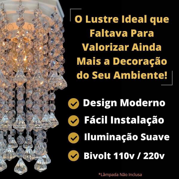 Imagem de Lustre de Cristal Acrílico Alto Brilho - Design Moderno