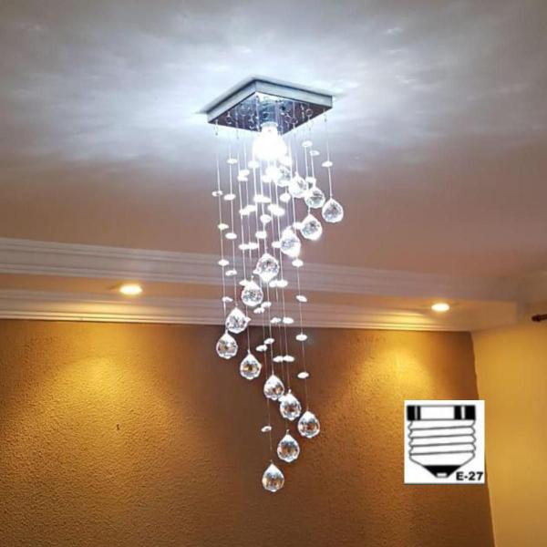 Imagem de Lustre De Cristal Acrílico Modelo Chuva Pontuda Para Quarto