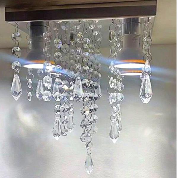 Imagem de Lustre De Cristal Acrilico Paris 20x20 Vai Montado Sala Quarto