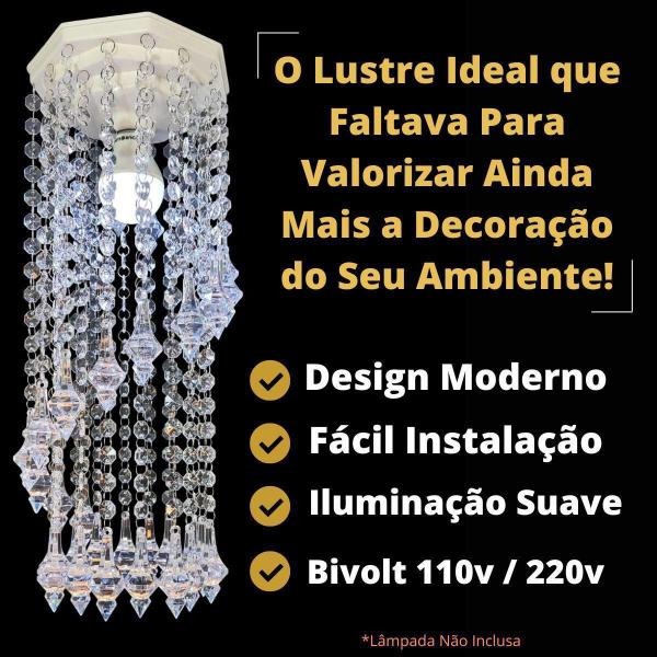 Lustre de Cristal em Acrílico 45 cm - Design Moderno - Lustres Sh Design Imagem de Lustre de Cristal em Acrílico 45 cm - Design Moderno