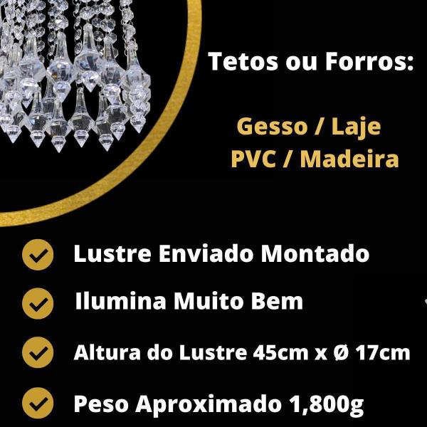 Lustre de Cristal em Acrílico 45 cm - Design Moderno - Lustres Sh Design Imagem de Lustre de Cristal em Acrílico 45 cm - Design Moderno