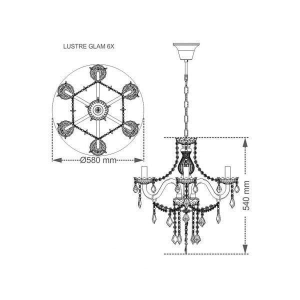 Imagem de Lustre De Cristal Glam Conhaque