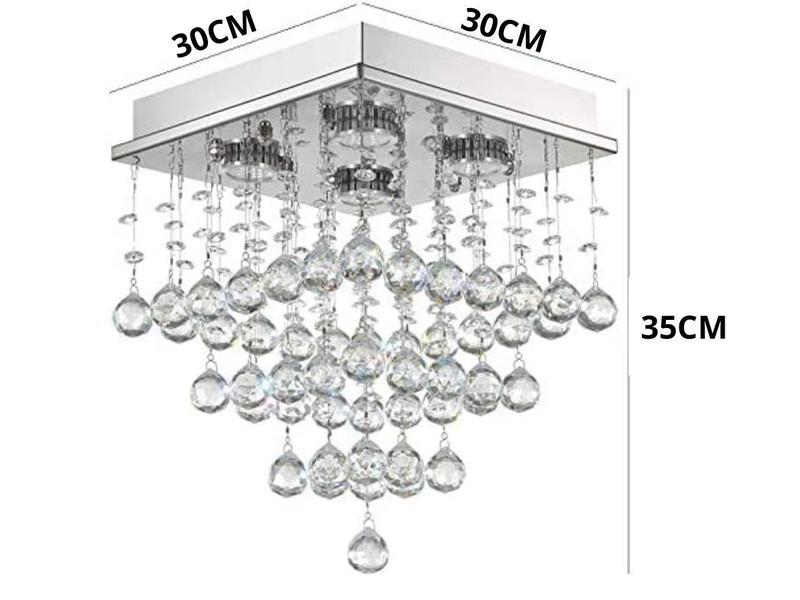 Imagem de Lustre de Cristal K9 Brilhante Base em aço inox Barato