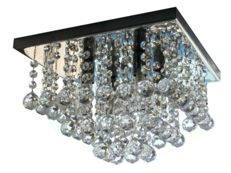 Imagem de Lustre de Cristal K9 Para Sala e Quarto Base em Aço inox