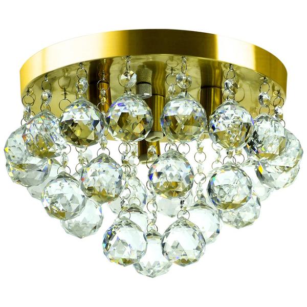 Imagem de Lustre De Cristal Legitimo Classic Round 25x20 Dourado