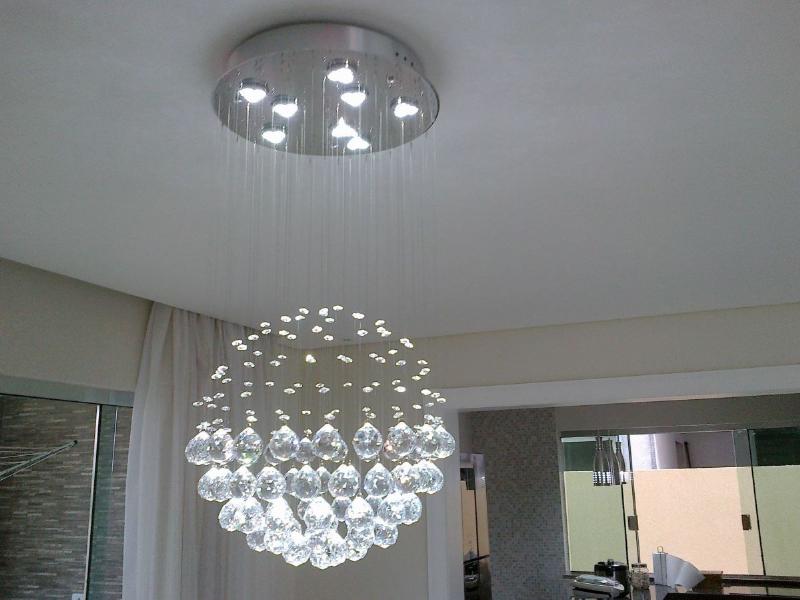 Imagem de Lustre de Cristal Legitimo Globo 40cm Sala de Estar Mesa Jantar Quarto Living  G140