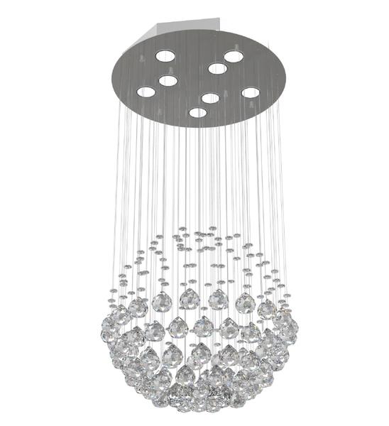 Imagem de Lustre de Cristal Legitimo Globo 40cm Sala de Estar Mesa Jantar Quarto Living G140 Com Lampadas Led