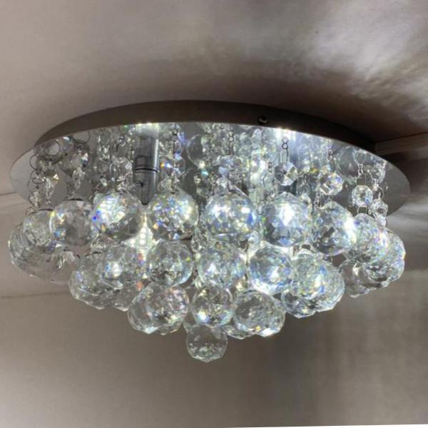 Lustre De Cristal Legítimo K9 Redondo Com Base em Aço Inox Espelhado Para Sala E Quarto - Casa Cristalle Imagem de Lustre De Cristal Legítimo K9 Redondo Com Base em Aço Inox Espelhado Para Sala E Quarto - Casa Cristalle