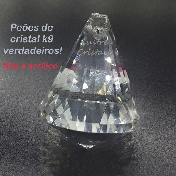 Imagem de Lustre de Cristal Legítimo Retangular Para Sala Quarto 30 x 15 x 20 cm