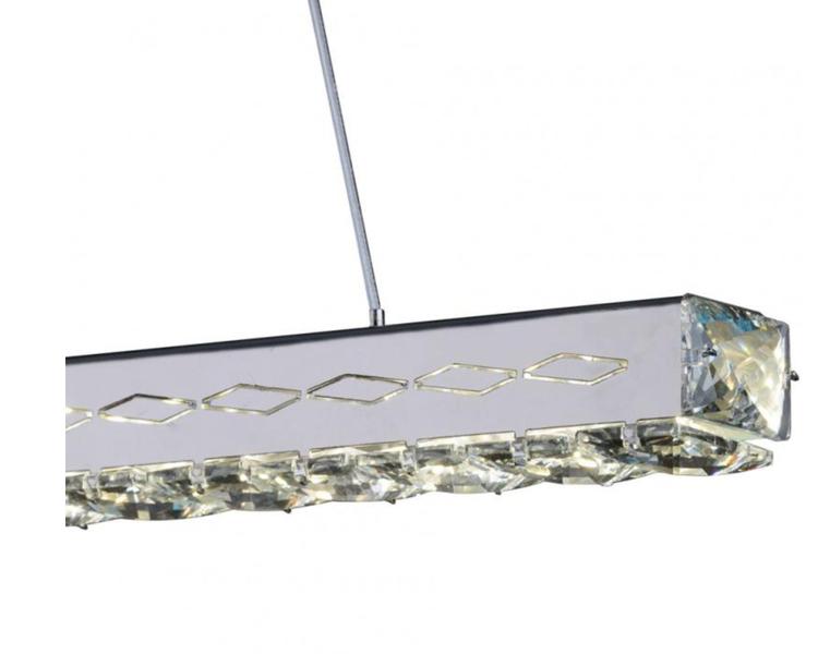 Imagem de Lustre De Cristal Pendente Tokyo Led Strip Retangular Em Barra 12W 4000k Sala